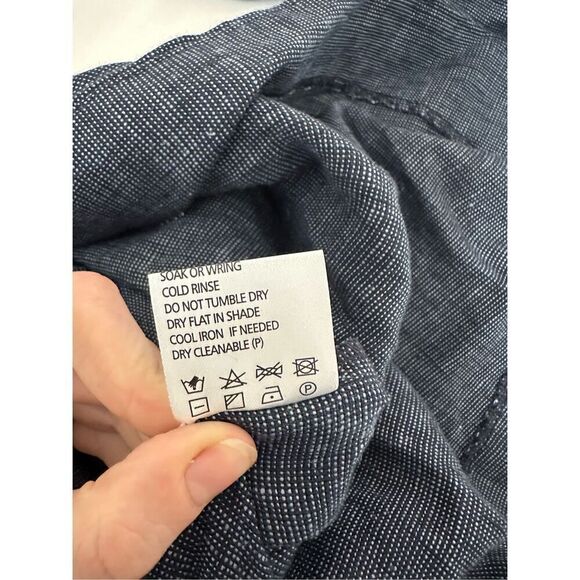 NWT Shona Joy Navy Woven Linen Wrap Dress, MiniLength Size 6 - Picture 15 of 15